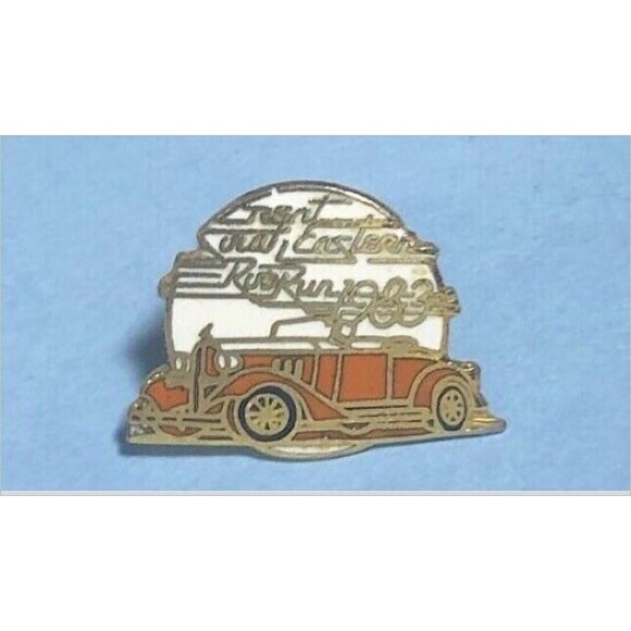 VINTAGE -1983 Great South Eastern ROD RUN, Old Hot Rod Rally Pin - Picture 1 of 3